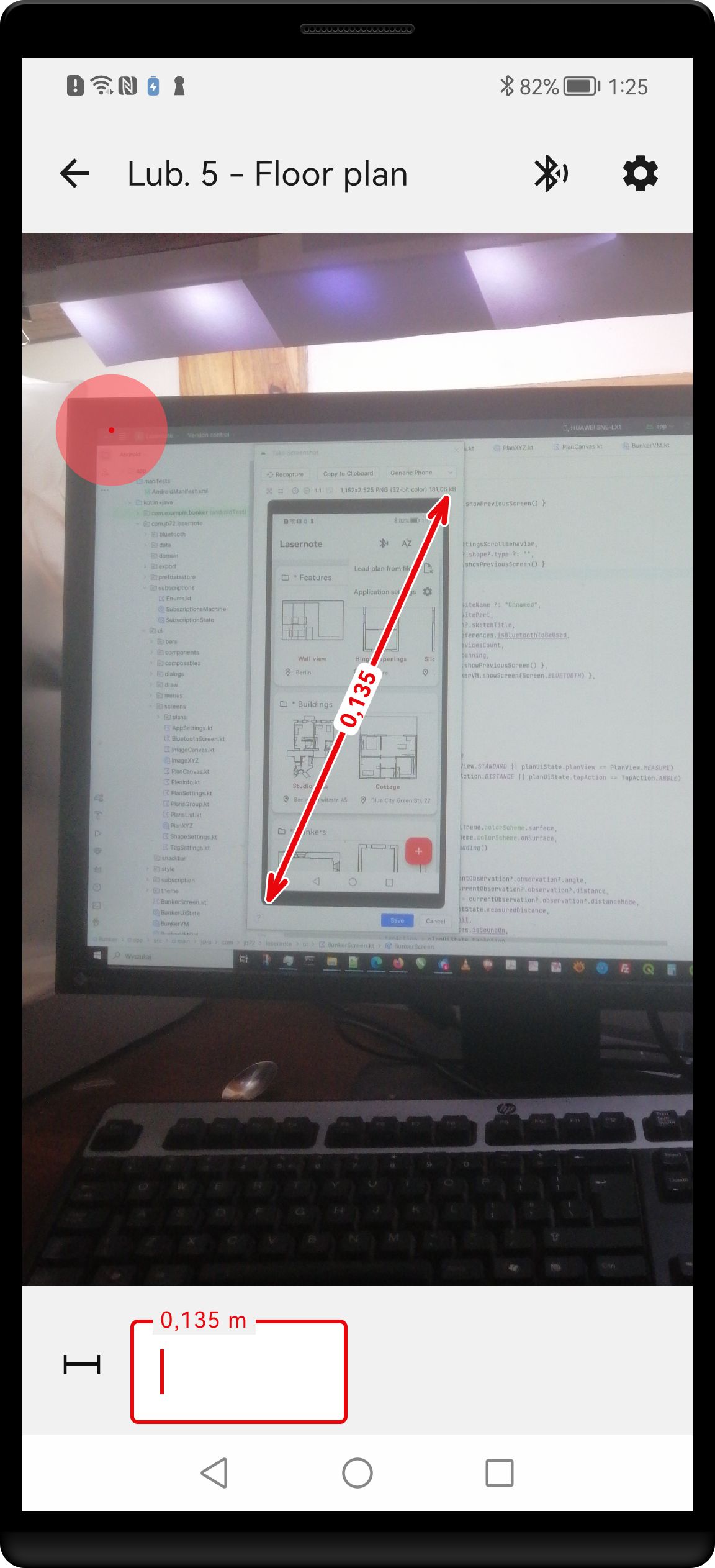 Measure on image screen