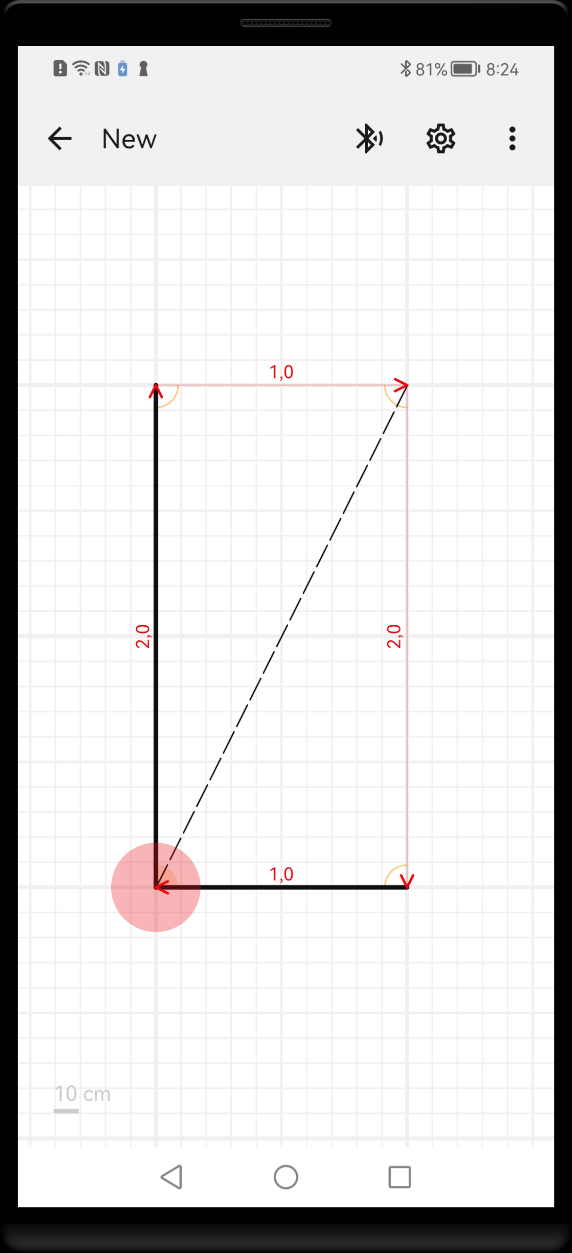 Measurement lines and plan shapes